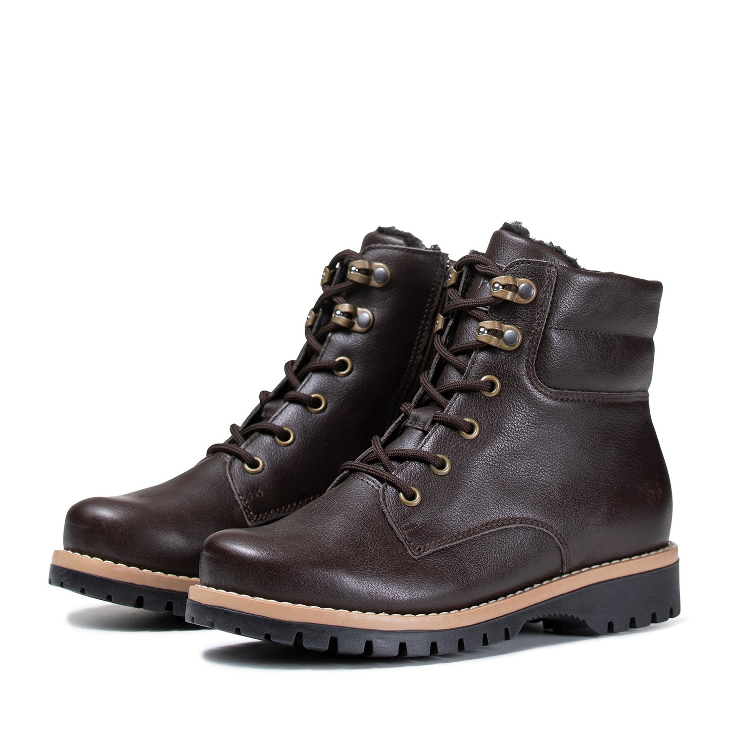 RAE Womens ankle boot Dark brown nappa/Wool/Tan S