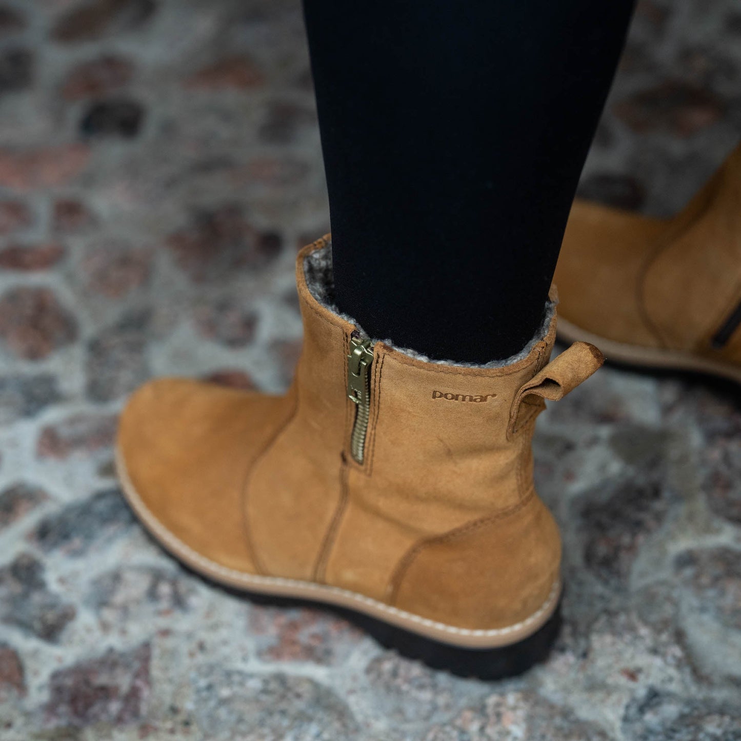 TASSU Womens´ ankle boot Tan suede/wool l./Tan S