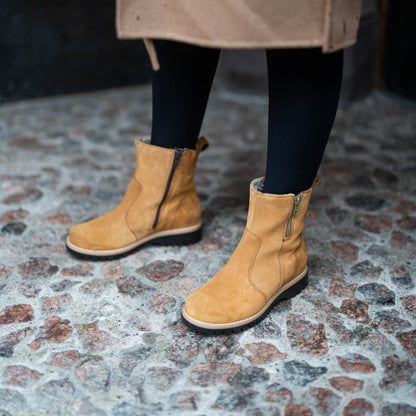 TASSU Womens´ ankle boot Tan suede/wool l./Tan S