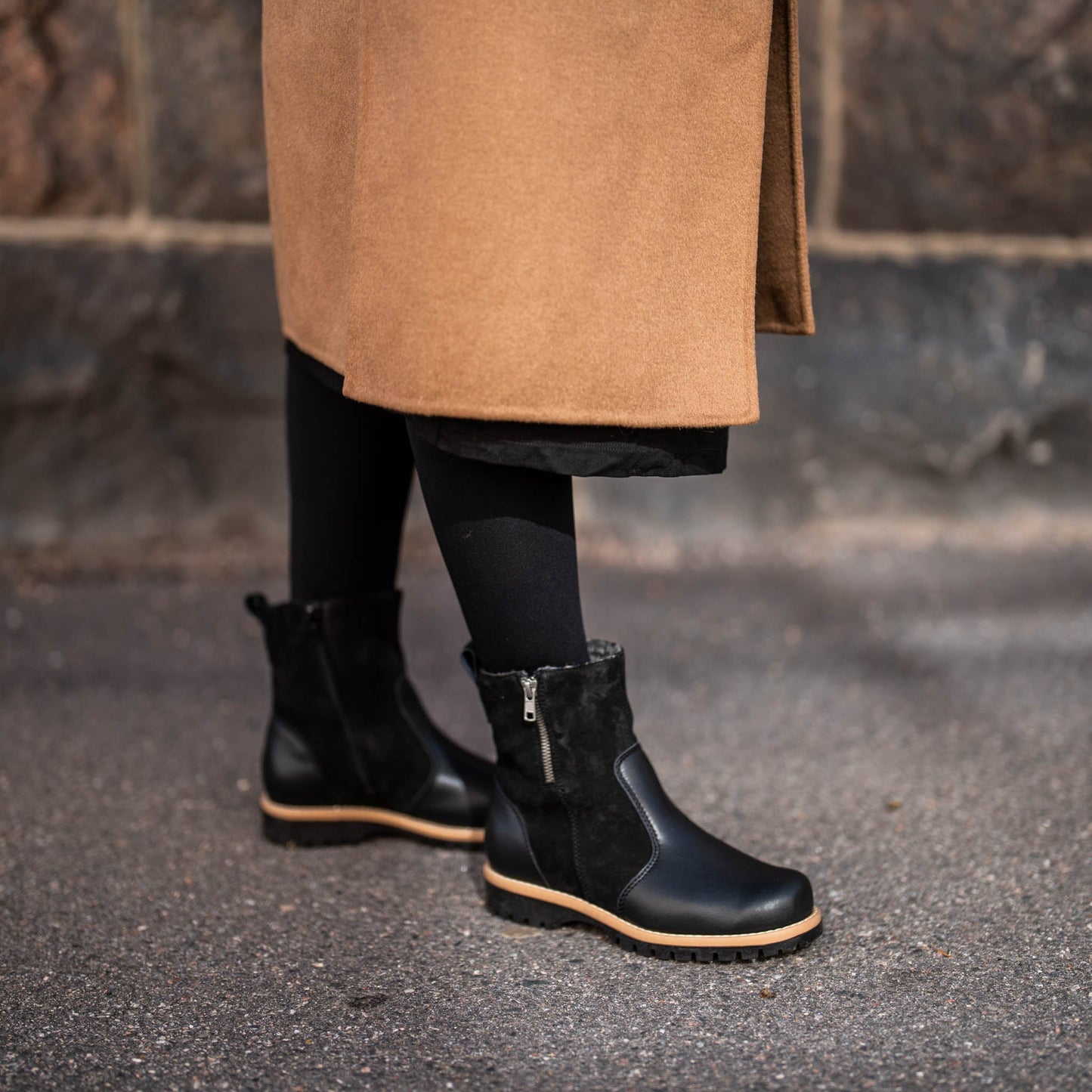 TASSU Womens´ ankle boot Bl npa/Bl suede/wool l./Tan  S