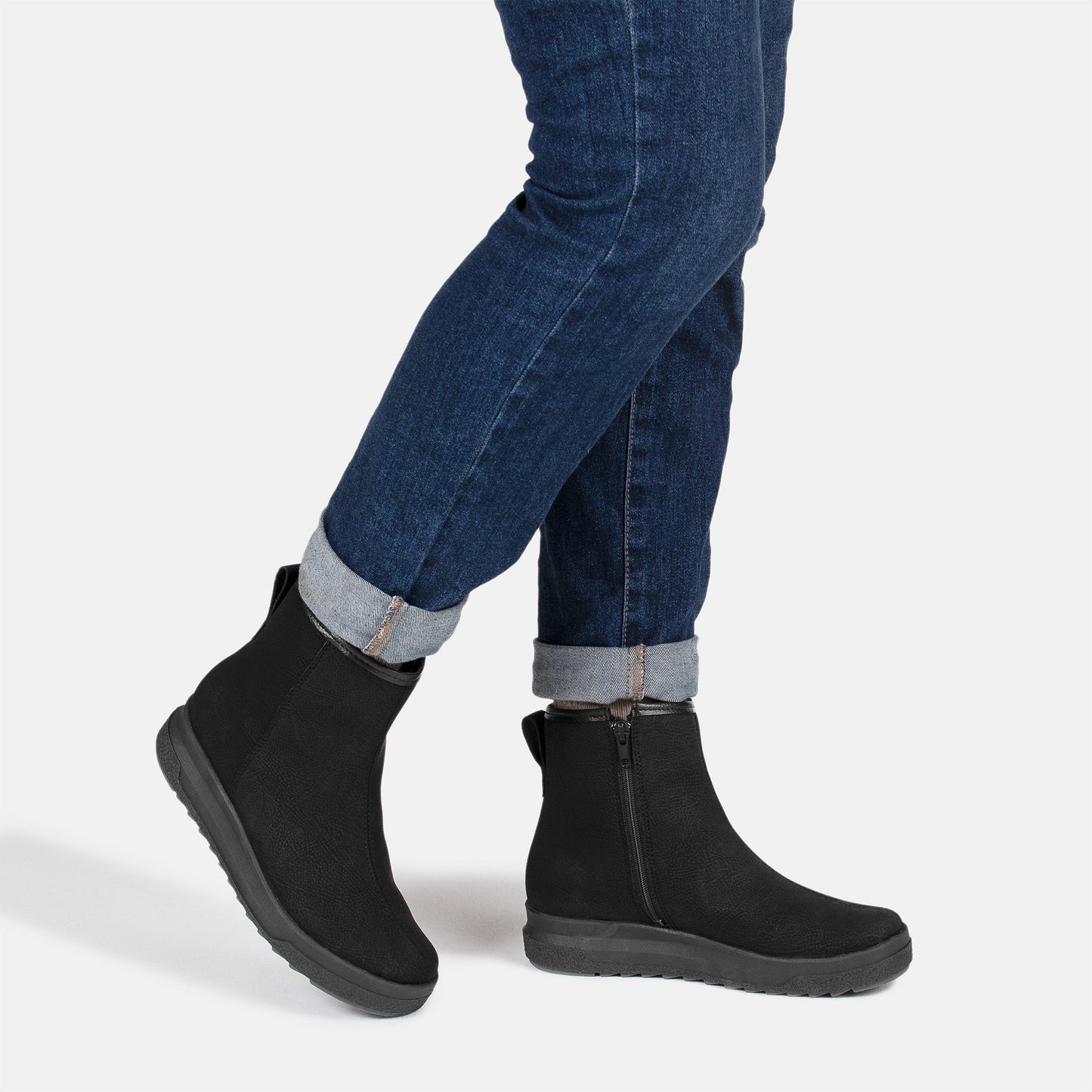 PIHTA Women´sankle boot Blkmartio micro/Vegan FUR