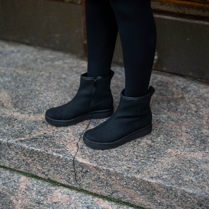 PIHTA Women´sankle boot Blkmartio micro/Vegan FUR