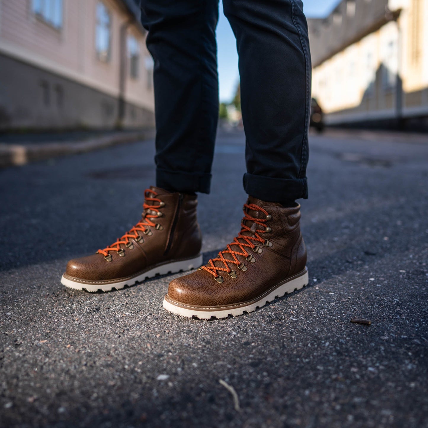 LUKKI Men´s ankle boot Brown martio nappa/Wht sole