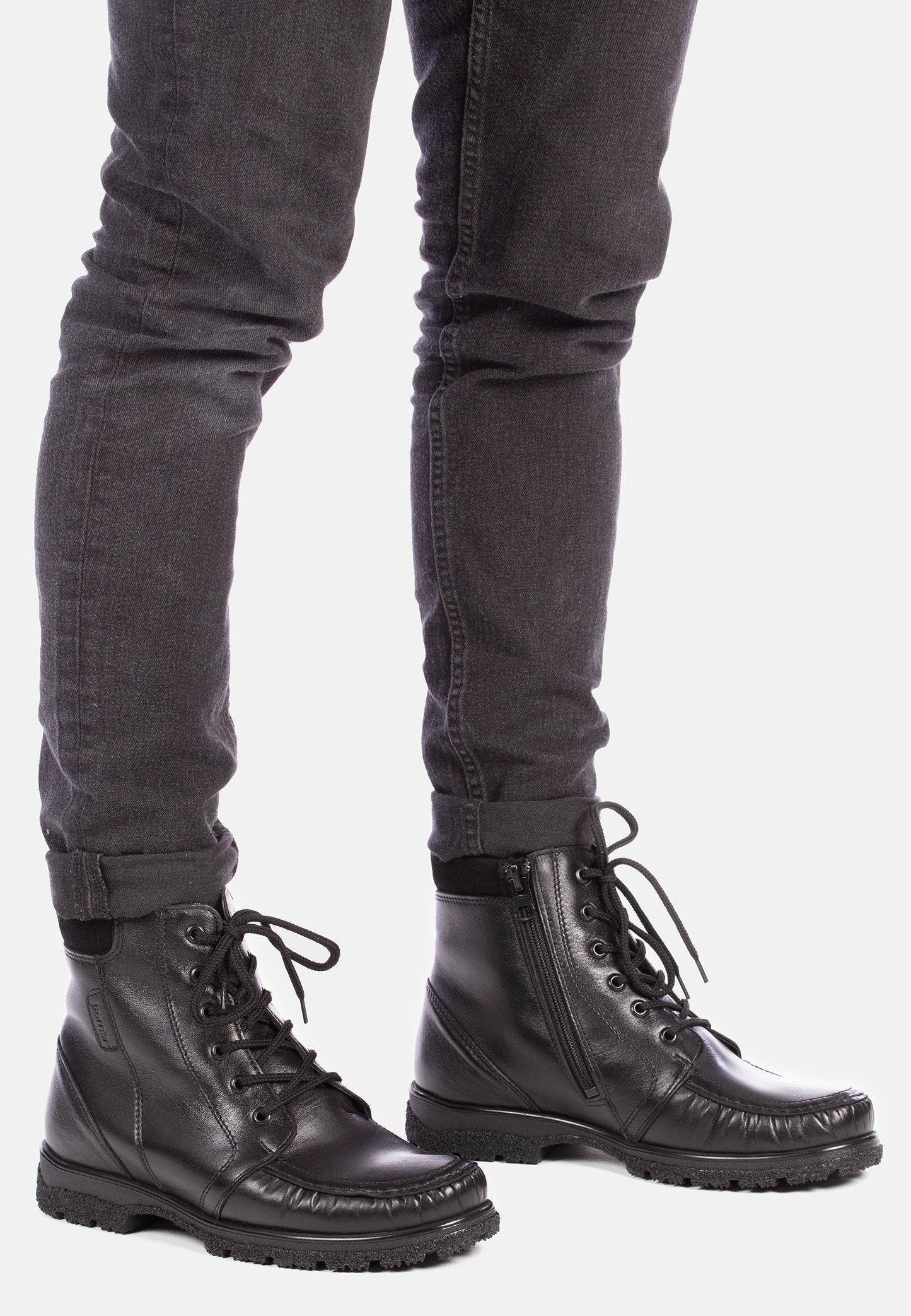 KAUKO Men´s Orto moccasin ankle boots, zipper inside (48081-100)
